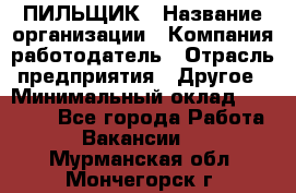 ПИЛЬЩИК › Название организации ­ Компания-работодатель › Отрасль предприятия ­ Другое › Минимальный оклад ­ 35 000 - Все города Работа » Вакансии   . Мурманская обл.,Мончегорск г.